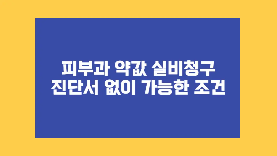 피부과 약값 실비 청구