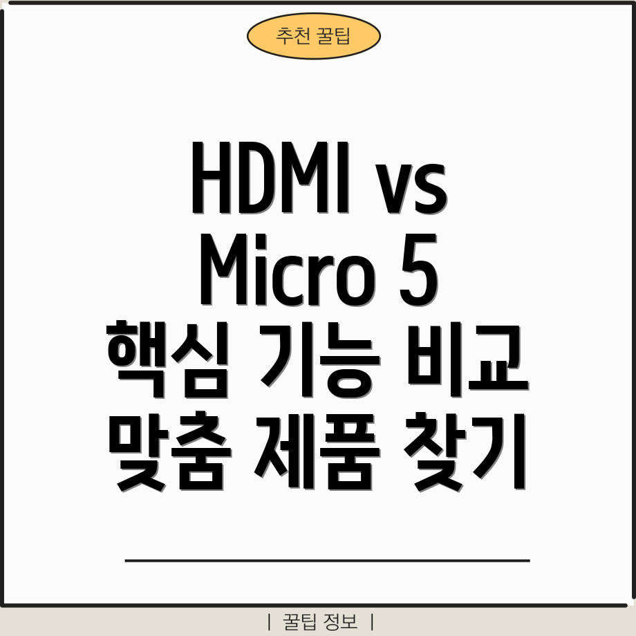 HDMItoMicro5가지핵심기능비교분석당신에게맞는제품은