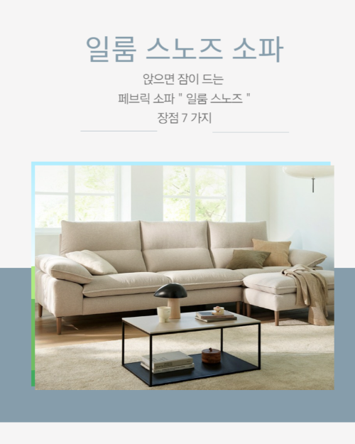  앉으면 잠드는 목이 편한 페브릭 소파 "일룸 스노즈 " 장점 7가지 추천
