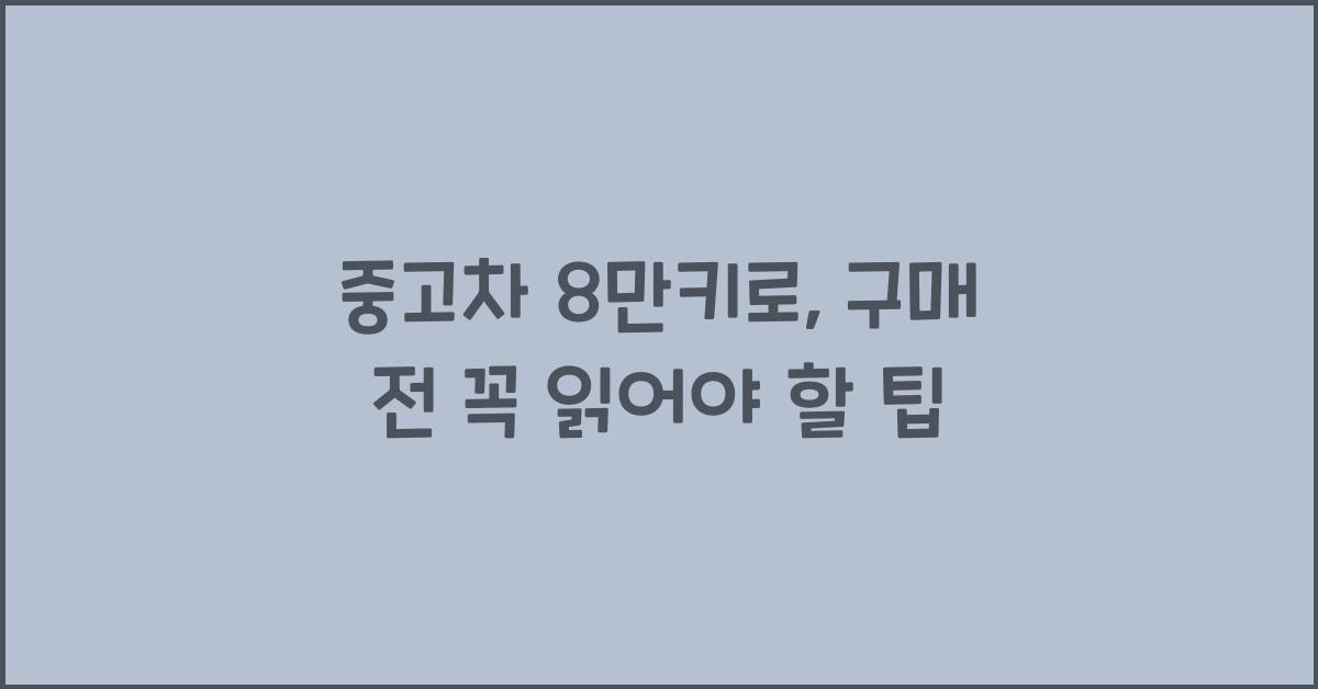 중고차 8만키로