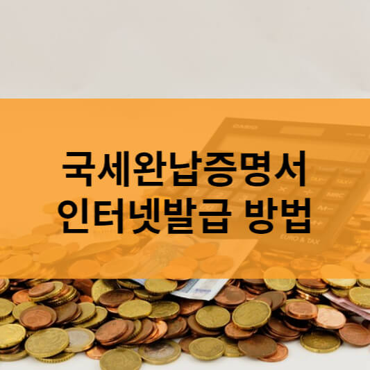  국세완납증명서 인터넷발급 / 국세납세증명서 홈택스 발급 방법