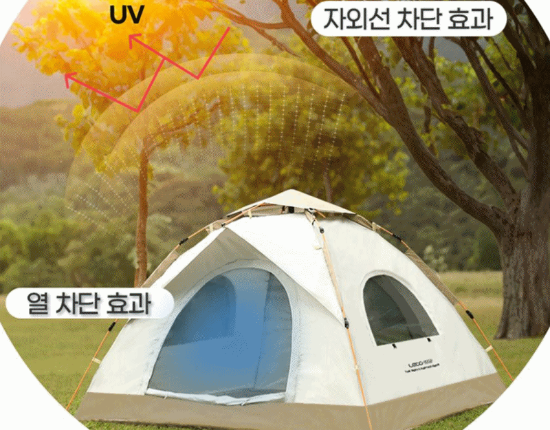  원터치텐트추천 / 캠핑이나 나들이할때 누구나 사용하기 편리한 빠른설치와 쉬운 철거 레토 원터치 간편 방수 텐트