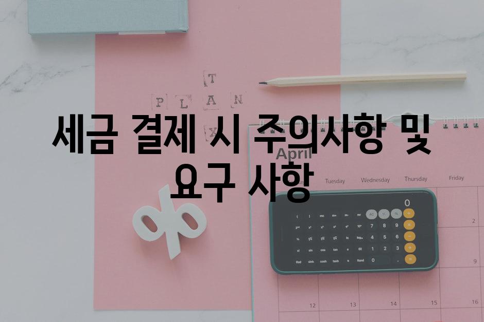 세금 결제 시 주의사항 및 요구 사항