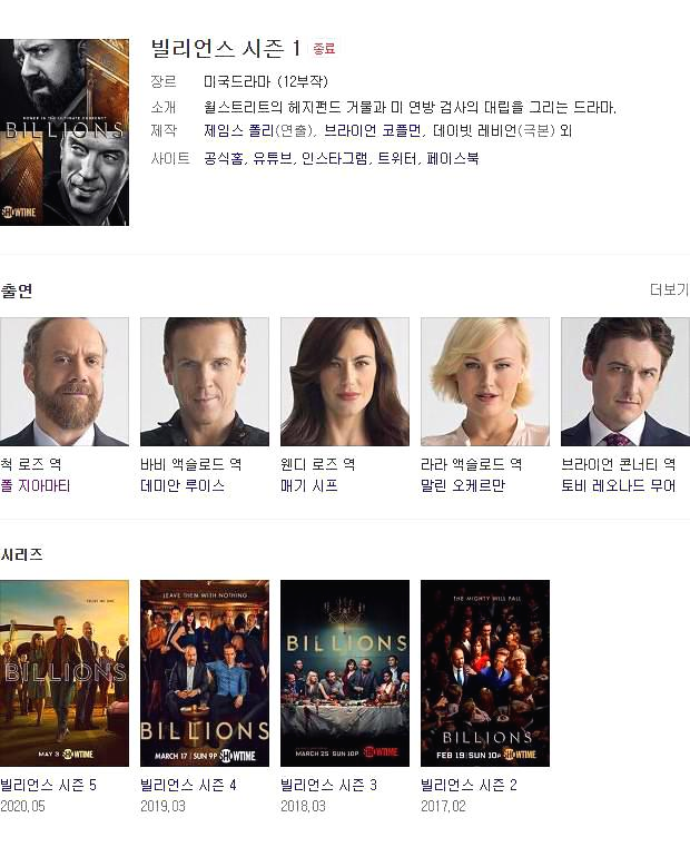  [넷플릭스] 미드 추천 빌리언스 주식에 관한 이야기