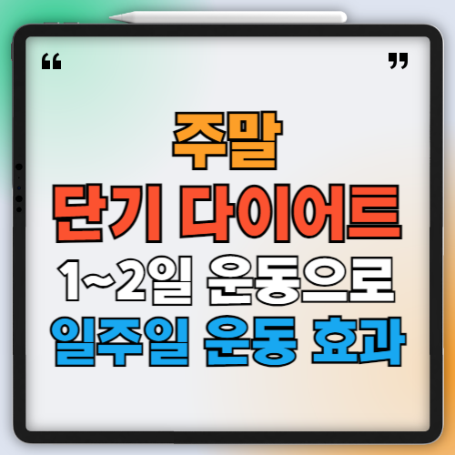 주말 단기 다이어트