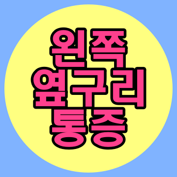  왼쪽 옆구리 통증 엄청아프다