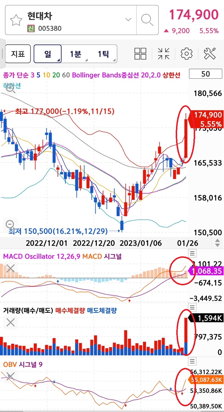 현대차 일봉챠트