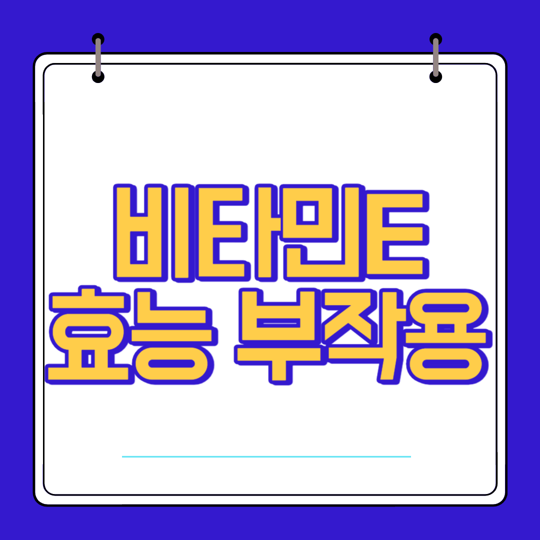  비타민E 효능 부작용 알고 섭취하자!