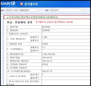 한국쉘석유-2024년-중간배당