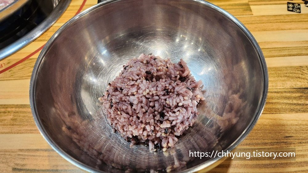 이태리 부대찌개 - 흑미밥