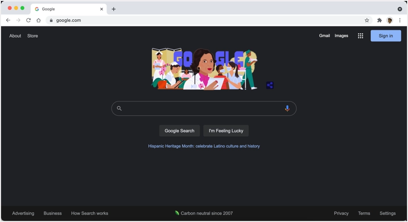 Chrome의_Google_검색_어두운_테마