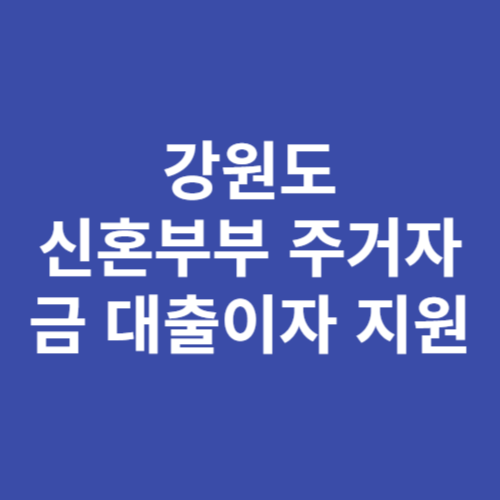 강원도 신혼부부 주거자금 대출이자 지원