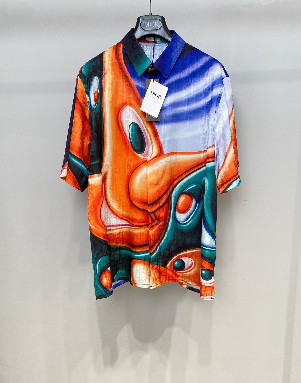  [DIOR x KENNY SCHARF] 디올 X 케니 샤프 멀티 컬러 코튼 실크 자카드 반팔 셔츠 193C545A5193_C286