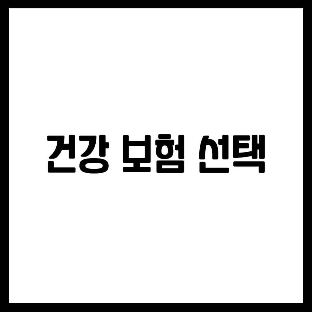 건강 보험 선택