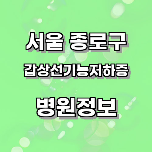 서울 종로구 갑상선기능저하증