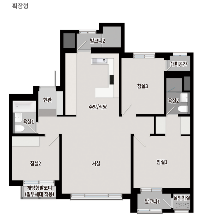 상도 푸르지오 클라베뉴 74A 평면도