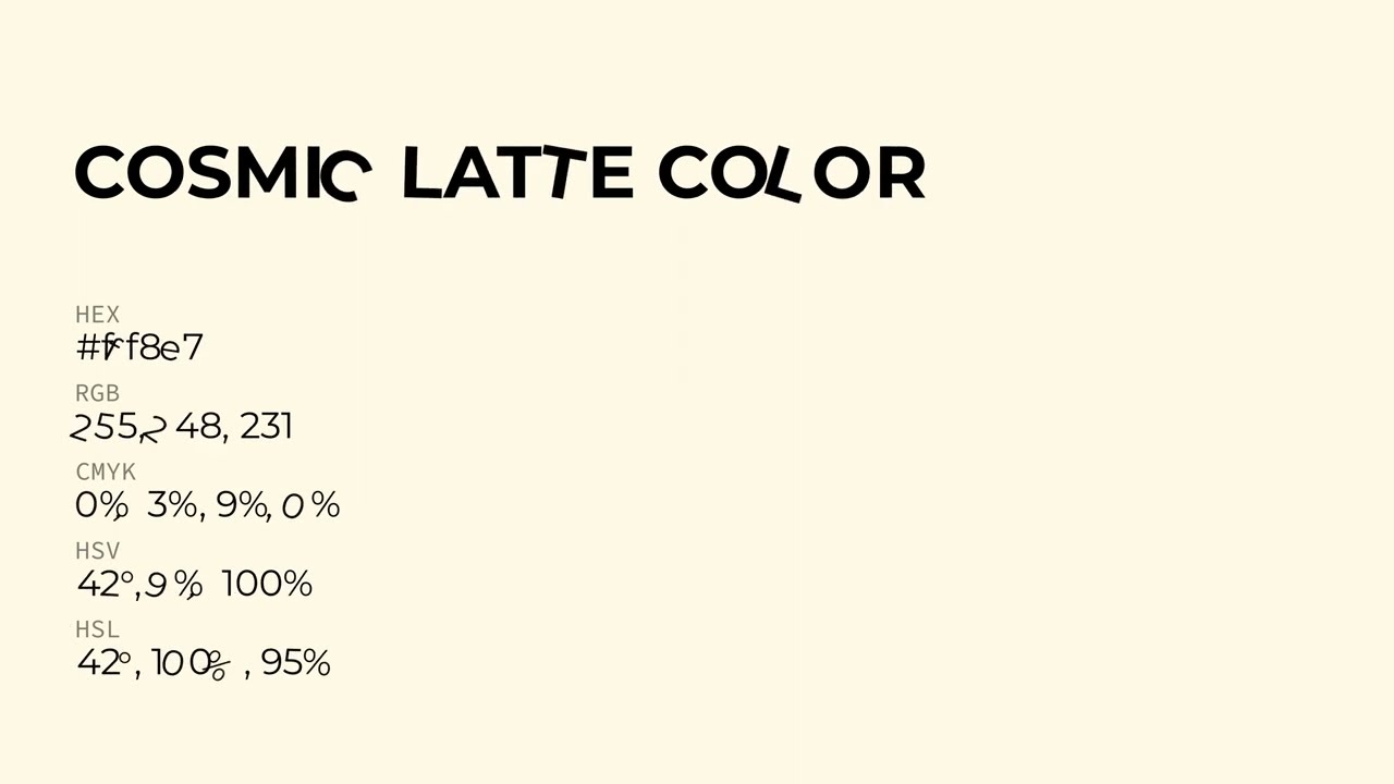 우주의 색, 코스믹 라테 Cosmic Latte RGB