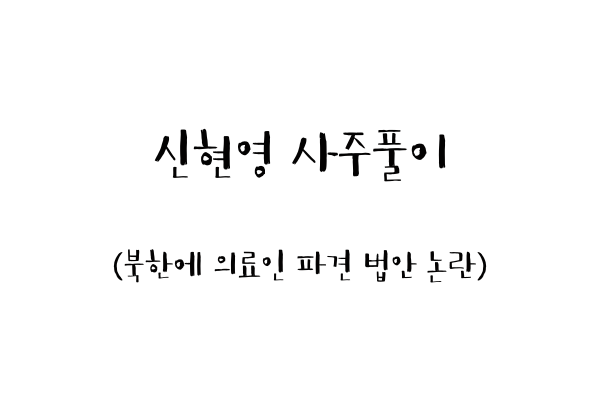  신현영 사주풀이 (북한에 의료인 파견 법안 논란)