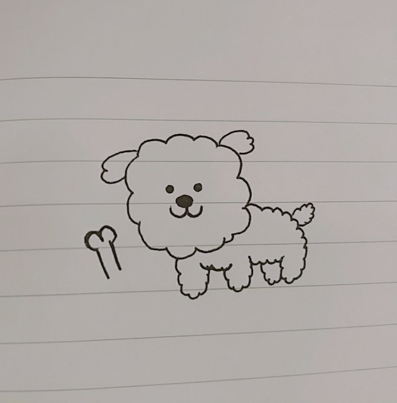 강아지 캐릭터! 그림 그리기 :-) 따라하기 쉬운 복슬복슬 귀여워 5