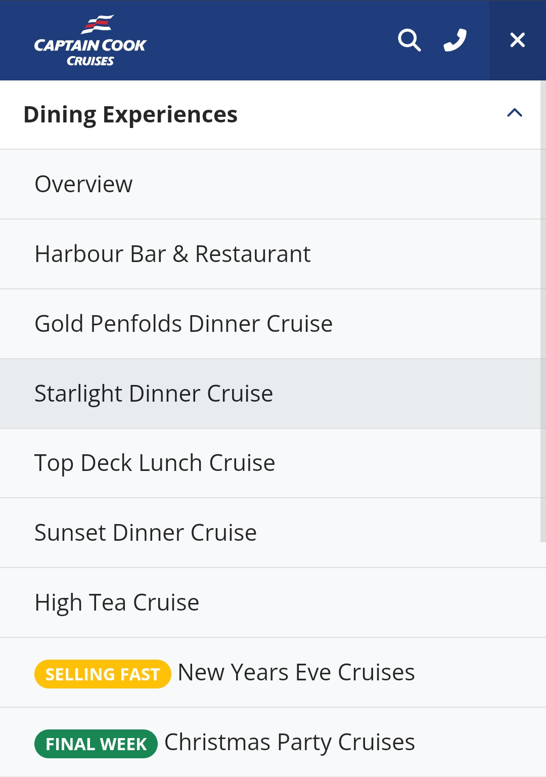 Captain Cook Dinner Cruise