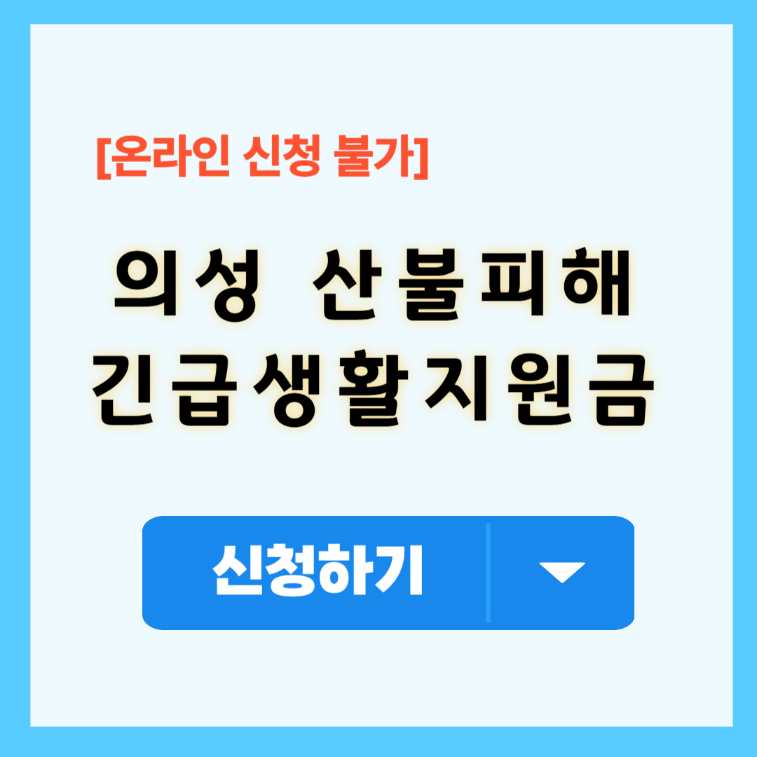 의성군 산불 긴급생활지원금 30만원 재난지원금 [❗️온라인 신청 불가 ❌]