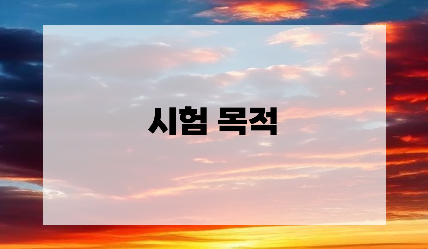 2. 시험 목적