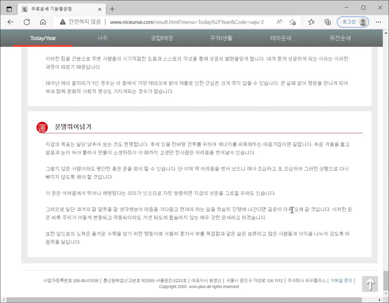 신년운세-사이트-사주풀이결과