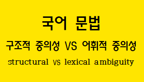  [국어 문법] 구조적 중의성과 어휘적 중의성 차이점