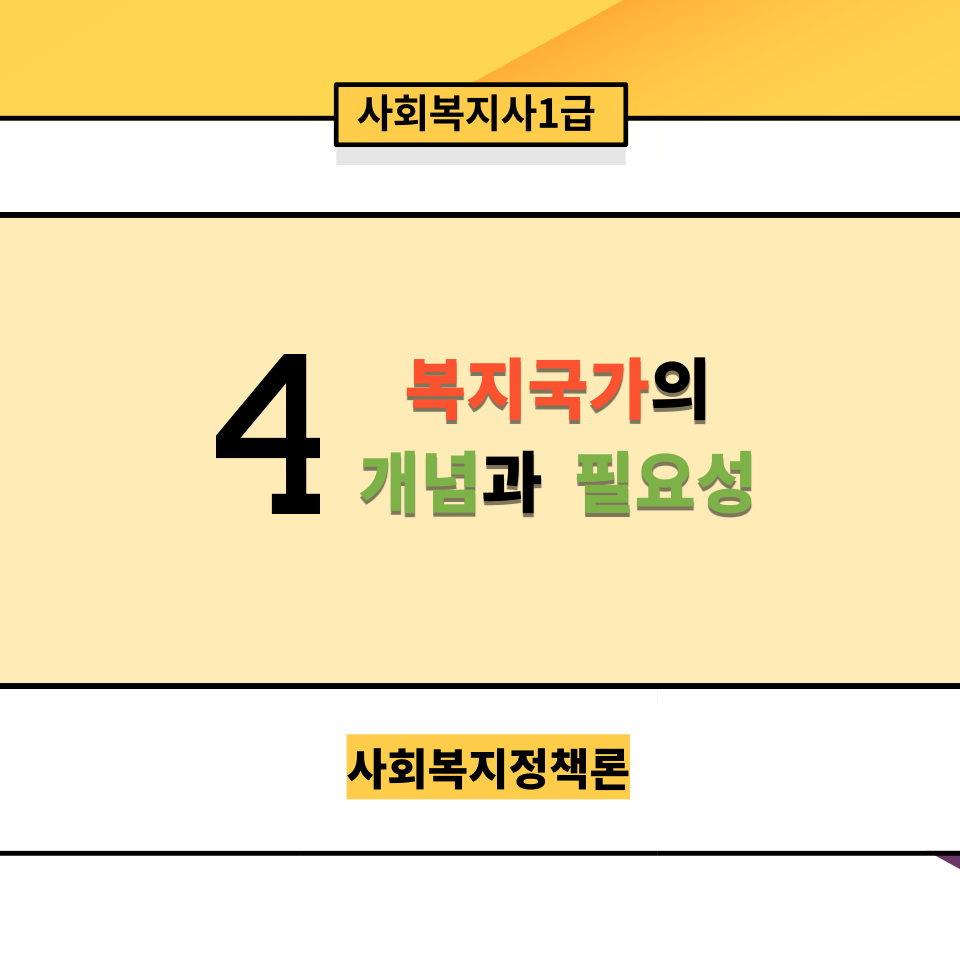  [사회복지정책론] 4. 복지국가의 개념과 필요성