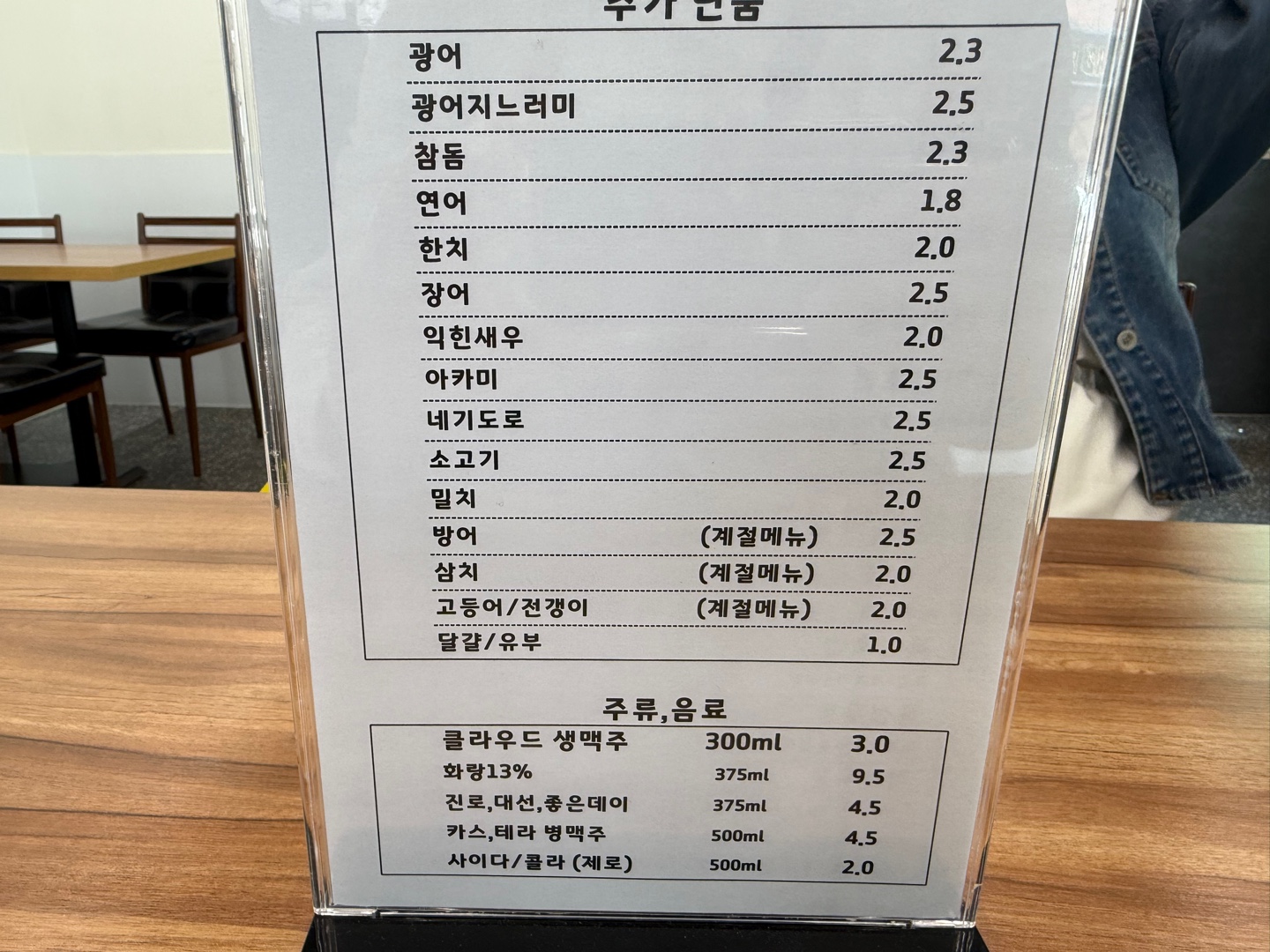 경찰서옆초밥집메뉴