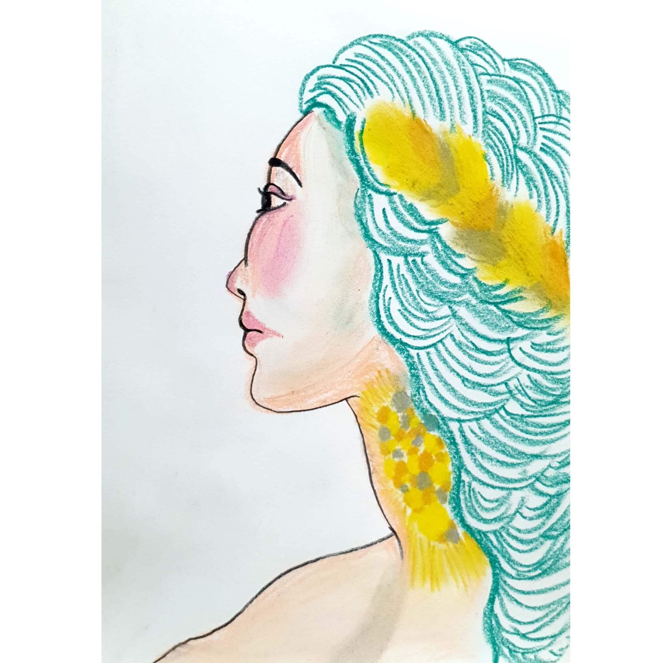  내다보다 / 일러스트 그림 드로잉 / 인물화 그리기