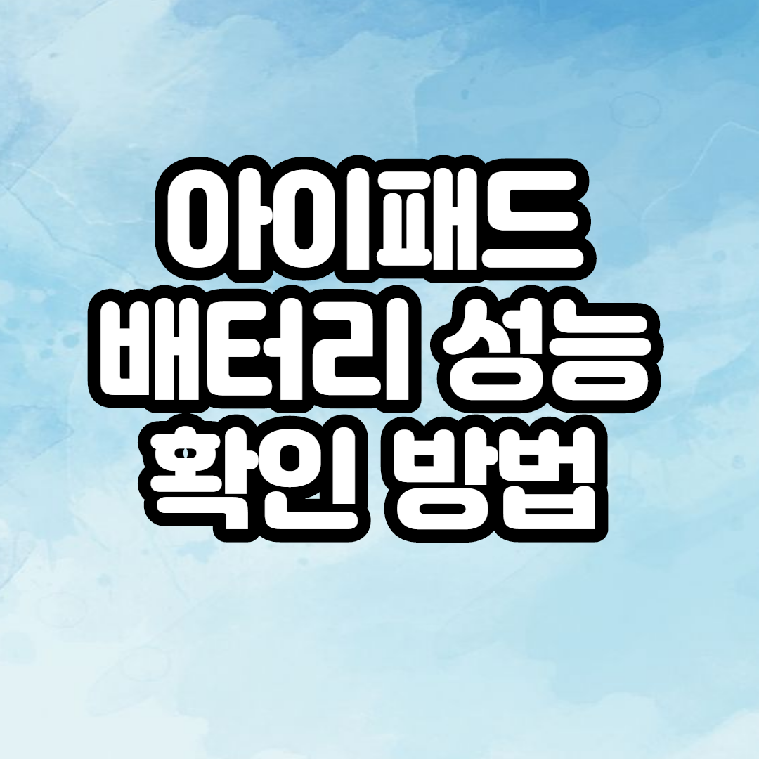  아이패드 배터리 성능과 수명 확인