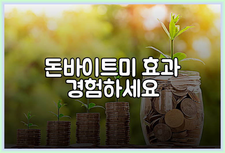돈바이트미 효과 경험하세요