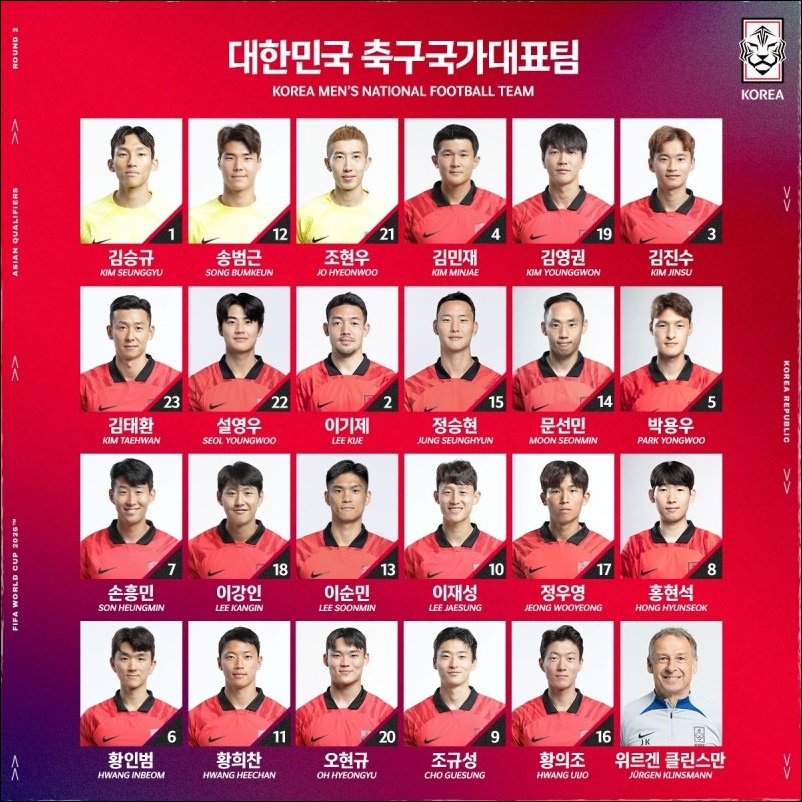 아시아2차예선 대표팀 명단