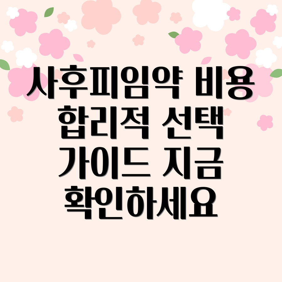 사후피임약 비용