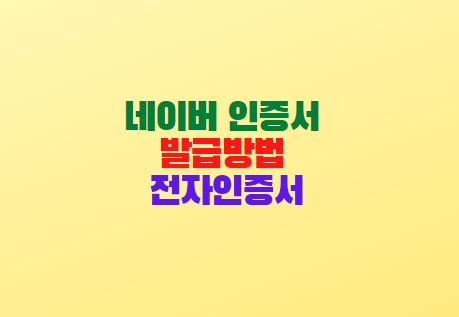  네이버 인증서 발급방법 전자인증서 공동인증서?