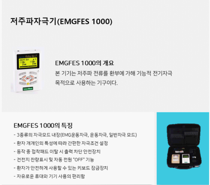 가정용 기능적 전기 자극 치료 EMGFES 1000