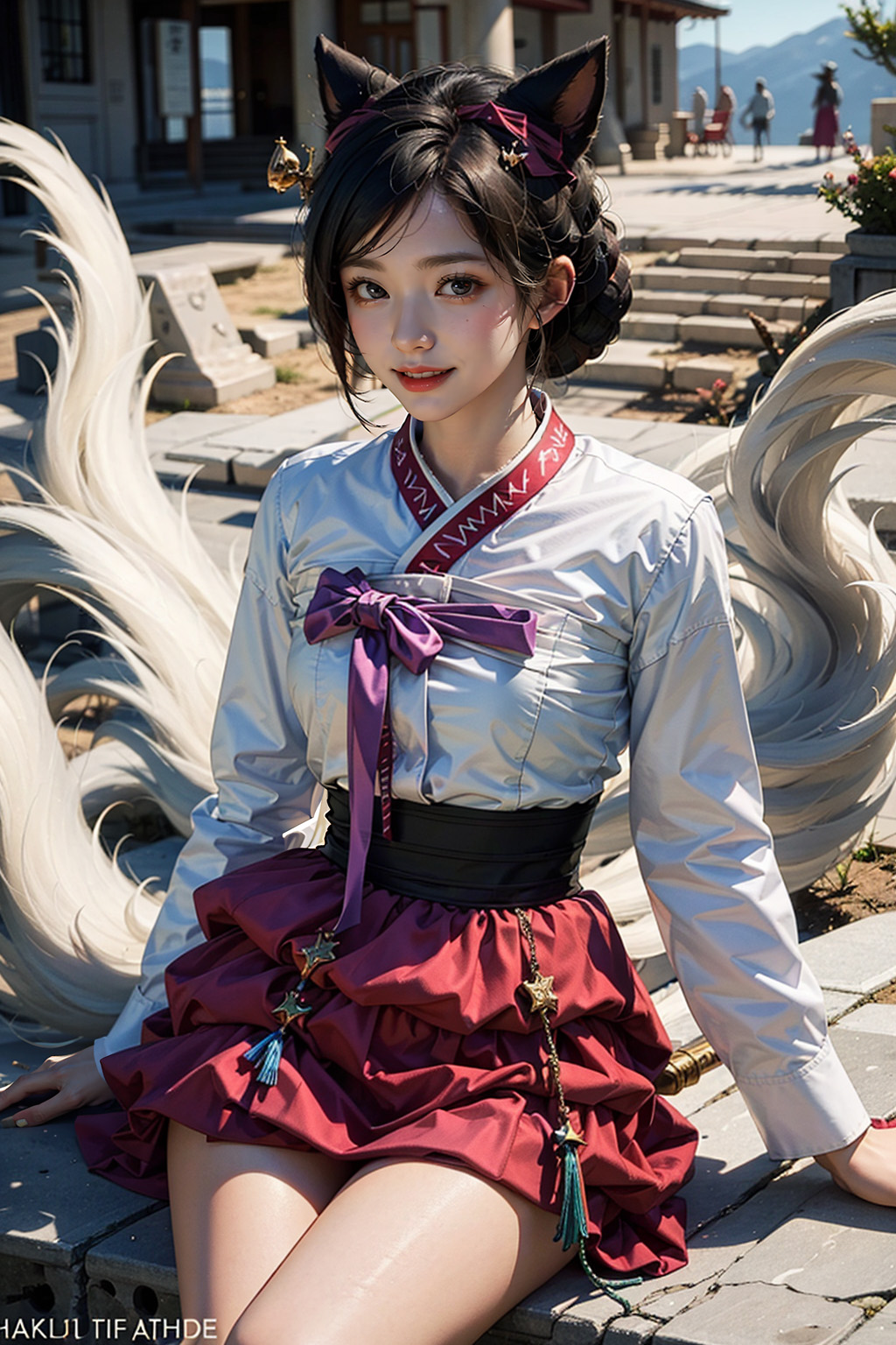  AI로 생성한 리그오브레전드 한복 아리 실사풍 이미지 - 2