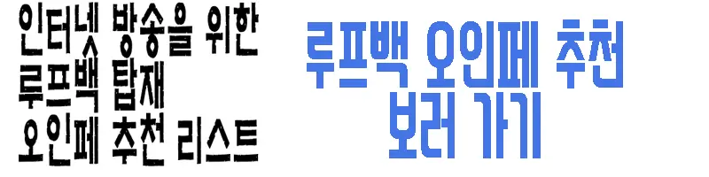 루프백이 있는 오인페에 관한 글 보러 가기 링크 사진