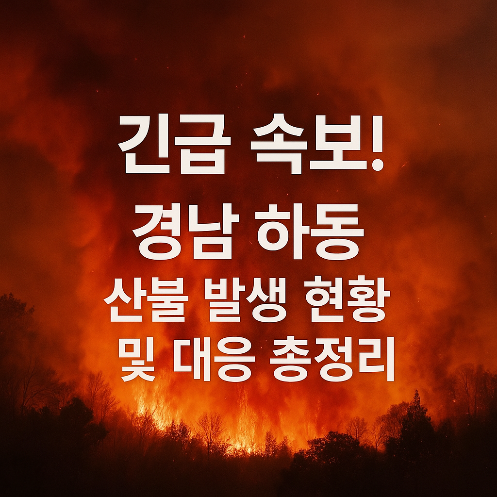 긴급 속보 경남 하동 산불 발생