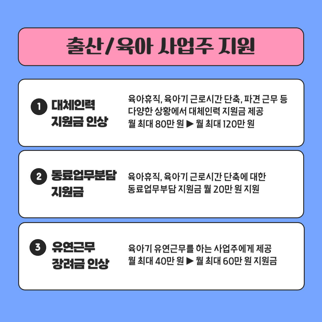 2025 달라지는 것들 육아휴직 대체인력