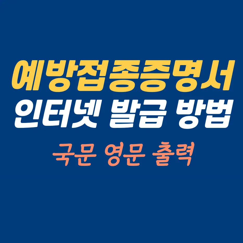 예방접종증명서-인터넷발급방법