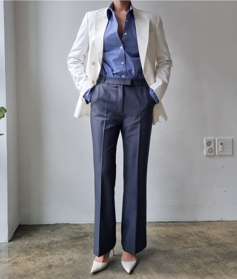 색상 배색 품절상품과 배송지연안내 - 메종셔츠 ( 블루색상 2