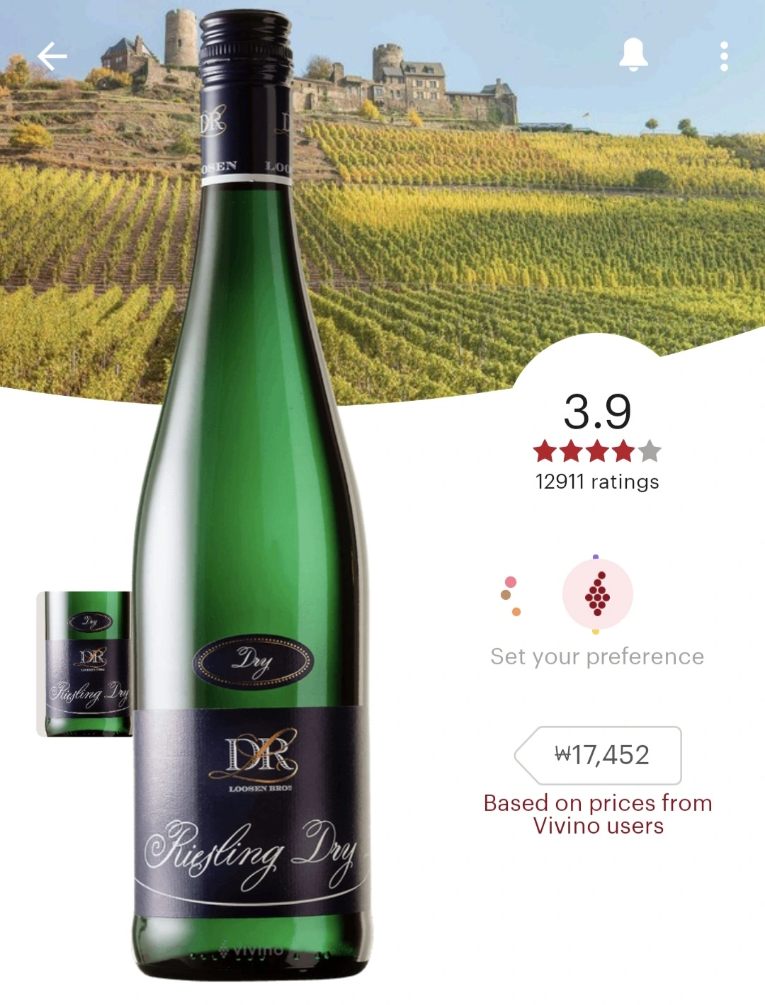 Dr loosen Dry Riesling vivino rate