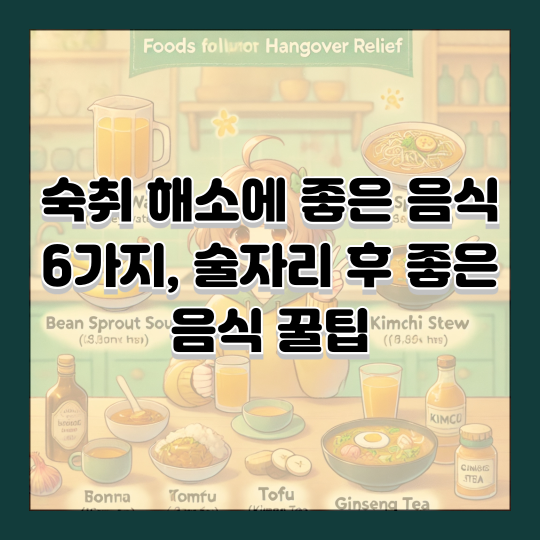 숙취 해소에 좋은 음식 6가지, 술자리 후 좋은 음식 꿀팁