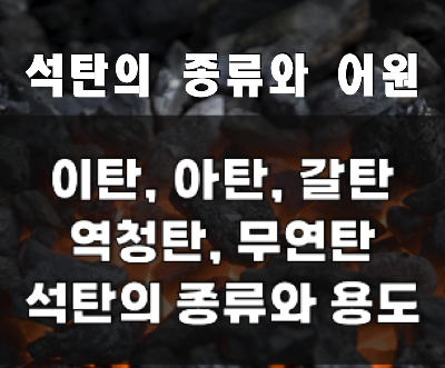  석탄의 종류와 어원을 정확히 알아보자 (이탄, 아탄, 갈탄, 역청탄, 무연탄)