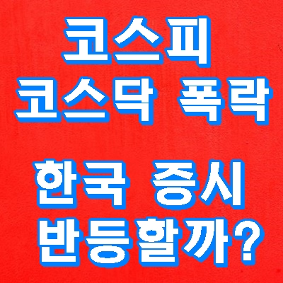 한국증시 폭락, 반등할까? 28
