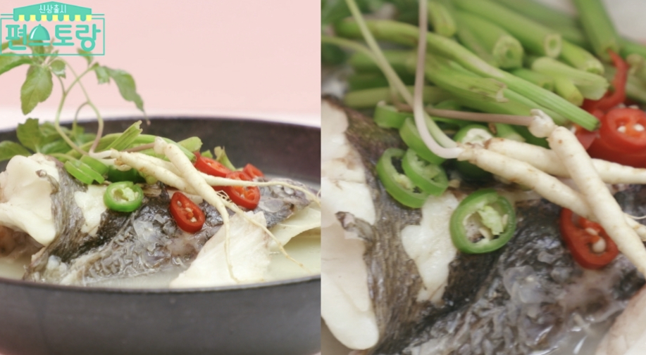  편스토랑 민어탕 명세빈 레시피 도넛초밥 삼색밥 만들기 국수호박비빔국수 냉삼뚝배기불고기 달걀말이 오이무침 만드는법 91회0806