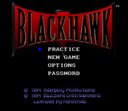  SNES ROMS - Black Hawk (EUROPE / 유럽판 롬파일 다운로드)
