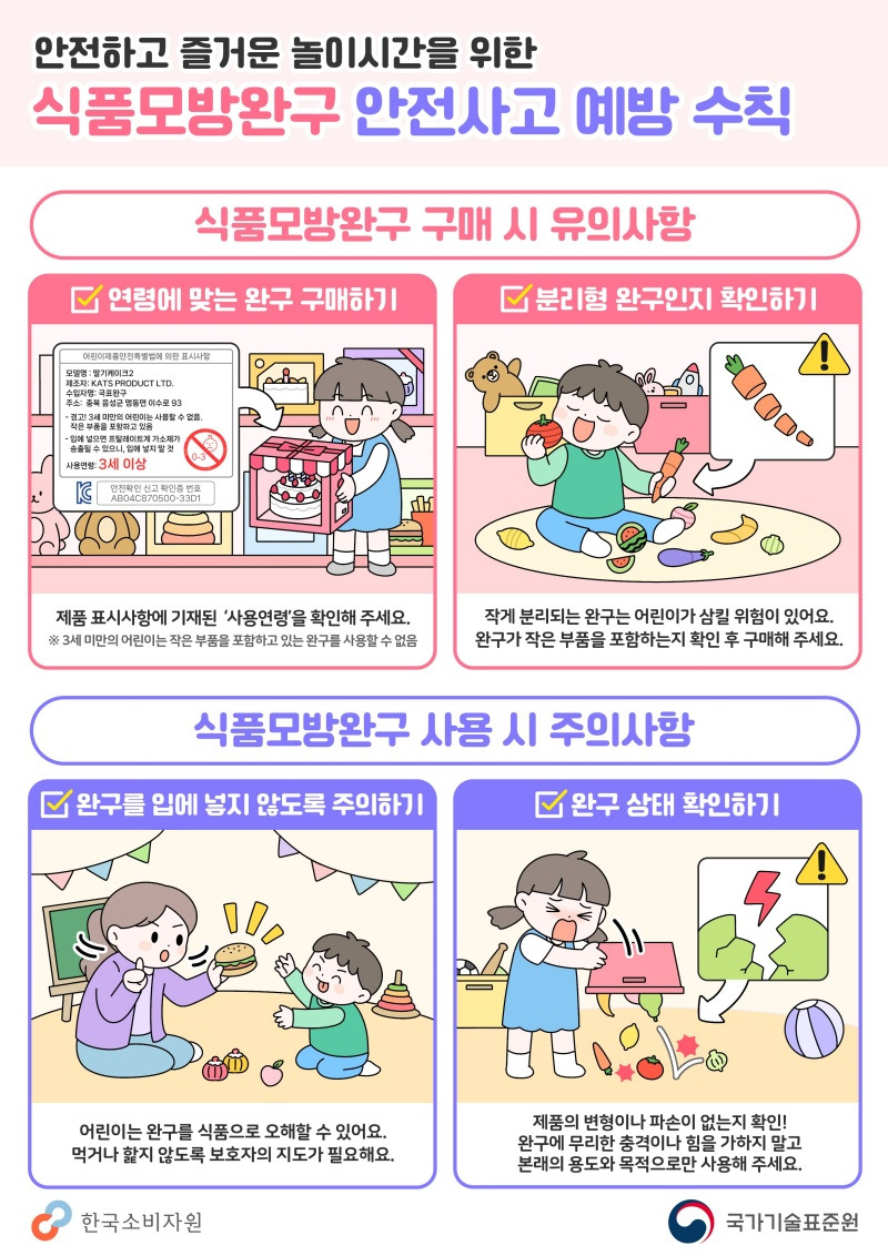 식품모방완구 안전사고 예방 안내 포스터